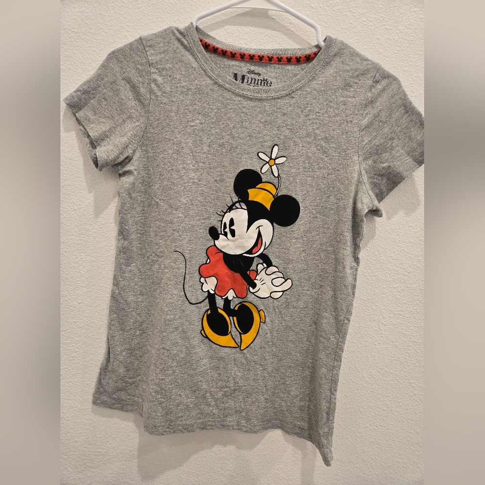 Gray Disney Kids T-Shirt with Minnie Mouse Design‎